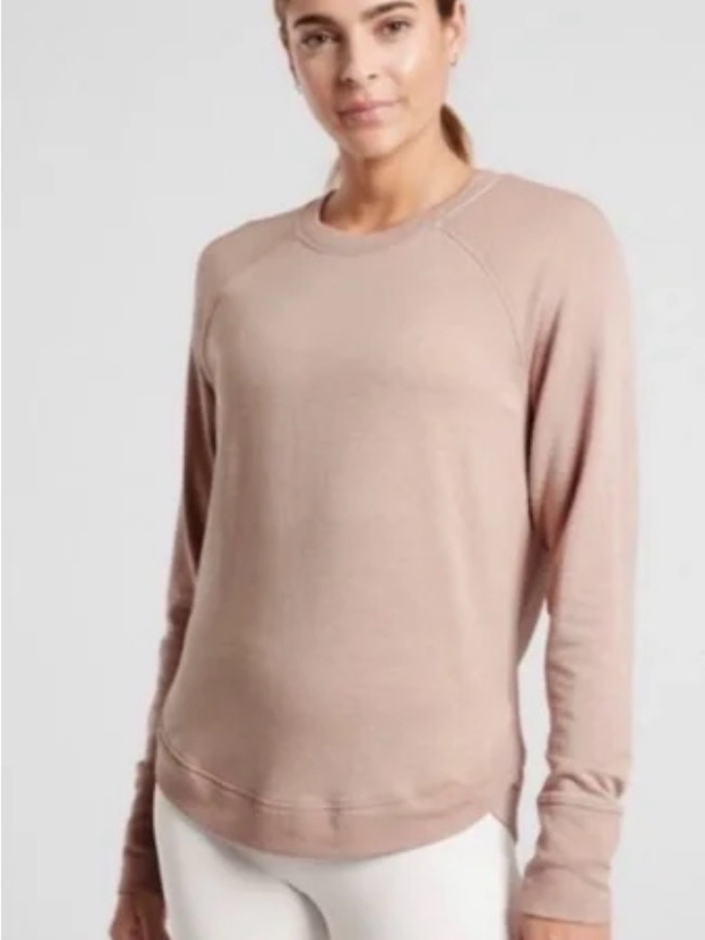 Athleta Mindset Dusty Blush Crewneck Sweatshirt Size Large